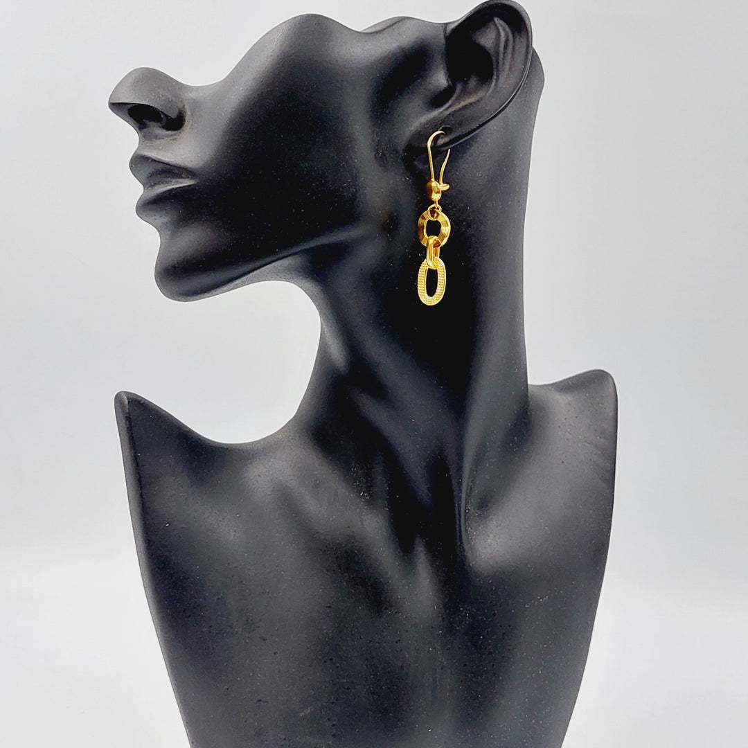 21K Gold Cuban Links Earrings by Saeed Jewelry - Image 3