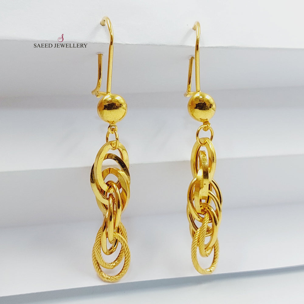 21K Gold Cuban Links Earrings by Saeed Jewelry - Image 2