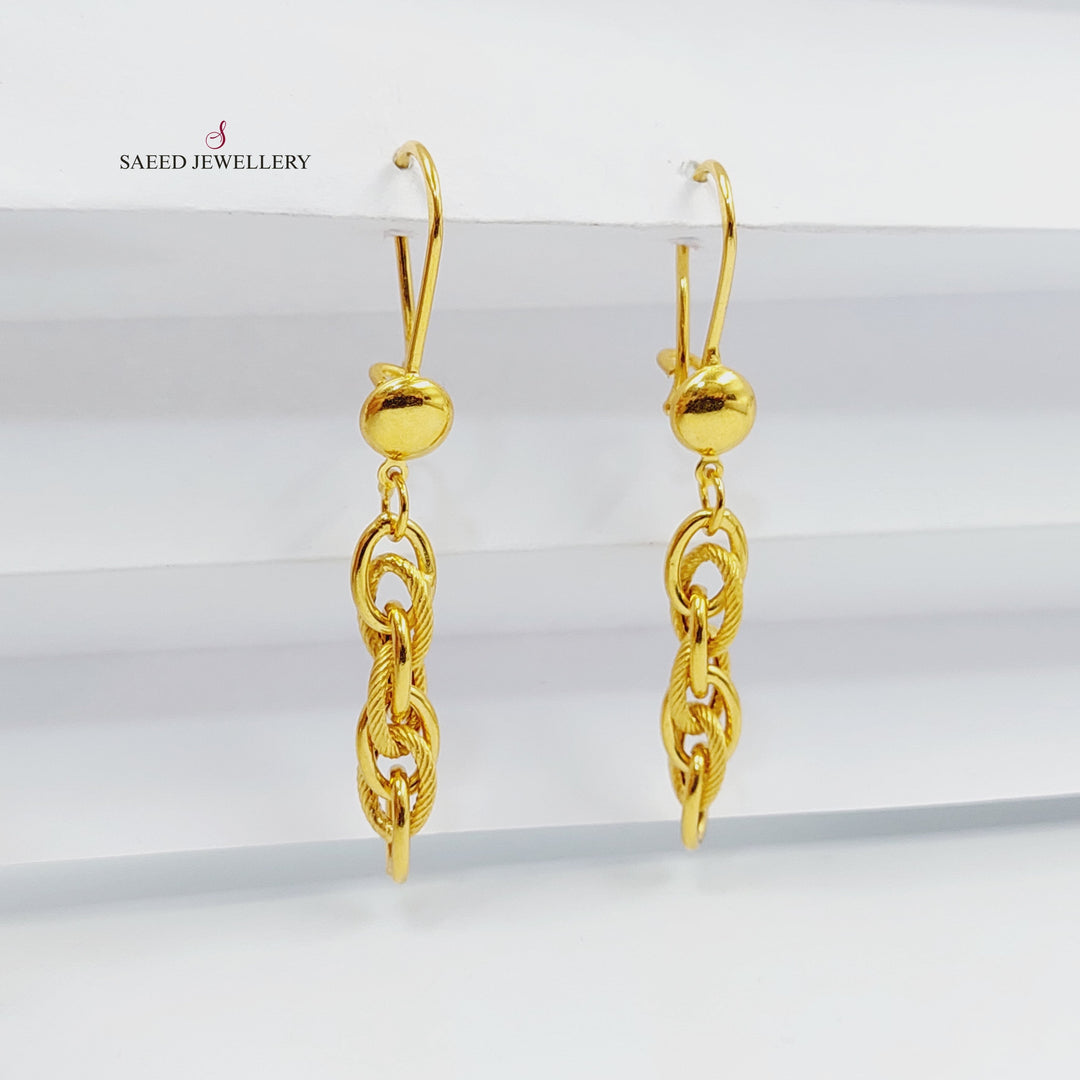 21K Gold Cuban Links Earrings by Saeed Jewelry - Image 1