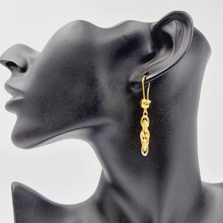 21K Gold Cuban Links Earrings by Saeed Jewelry - Image 2