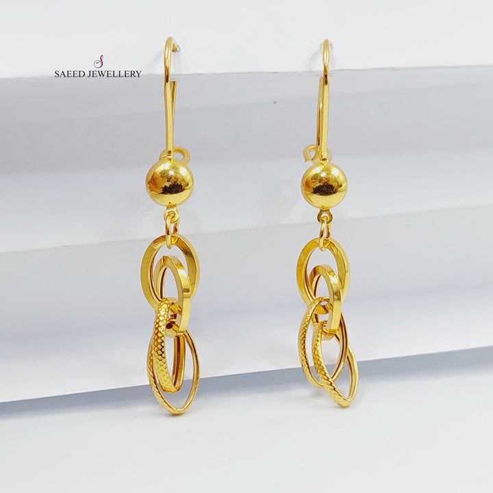 21K Gold Cuban Links Earrings by Saeed Jewelry - Image 1