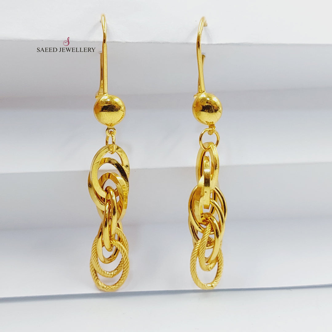 21K Gold Cuban Links Earrings by Saeed Jewelry - Image 1