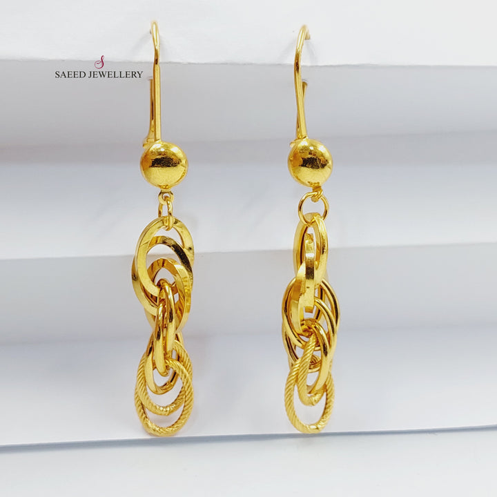 21K Gold Cuban Links Earrings by Saeed Jewelry - Image 1