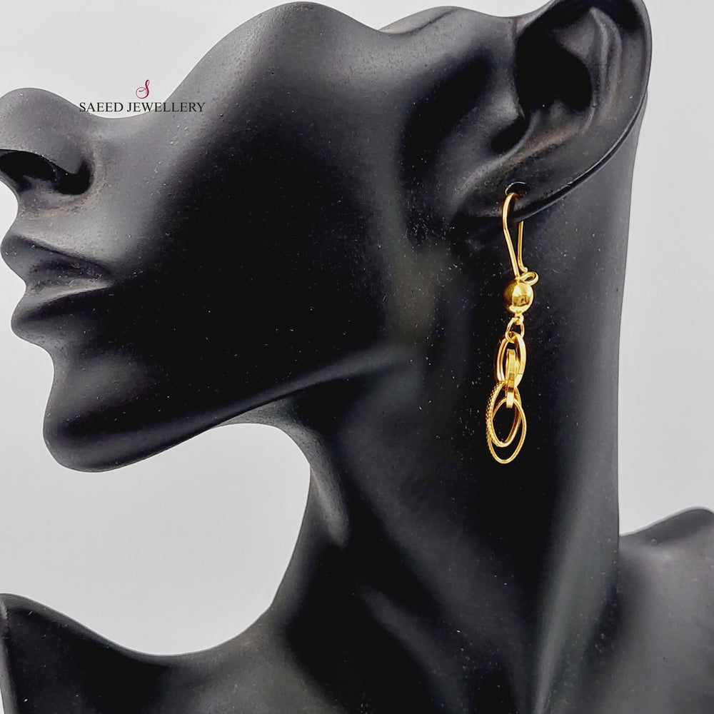 21K Gold Cuban Links Earrings by Saeed Jewelry - Image 2