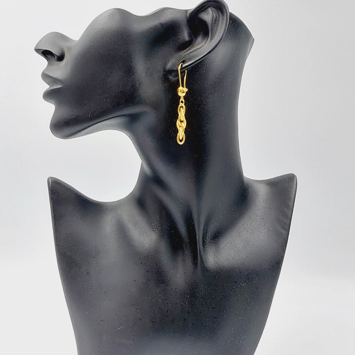 21K Gold Cuban Links Earrings by Saeed Jewelry - Image 3