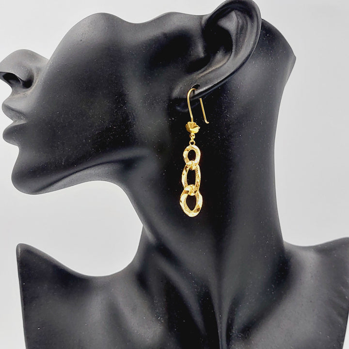 21K Gold Deluxe Cuban Links Earrings by Saeed Jewelry - Image 3