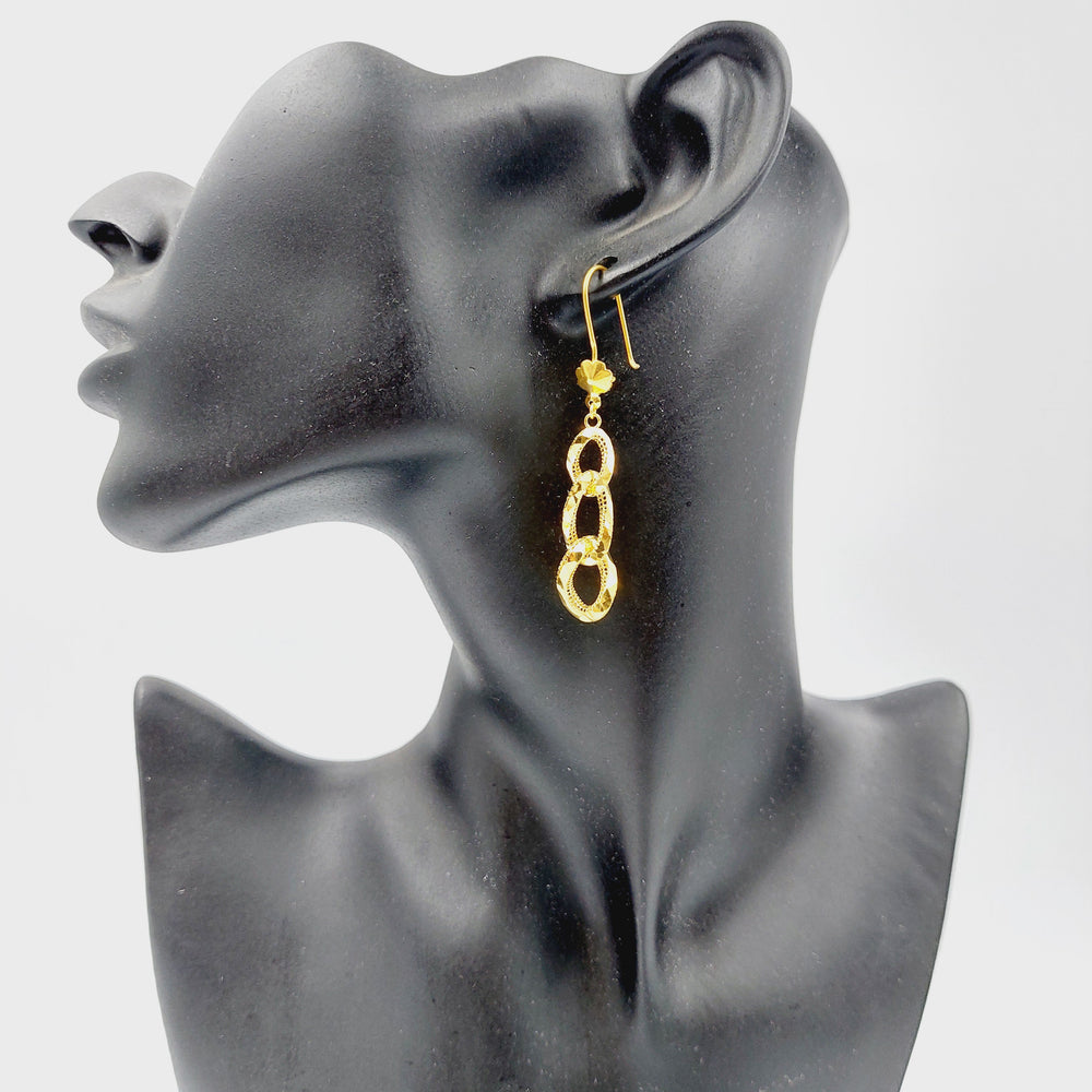 21K Gold Deluxe Cuban Links Earrings by Saeed Jewelry - Image 2