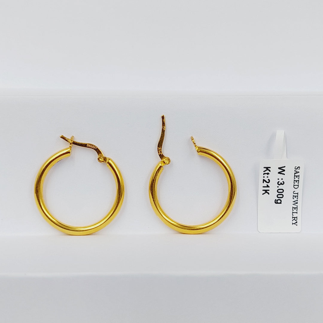 21K Gold Hoop Earrings by Saeed Jewelry - Image 3