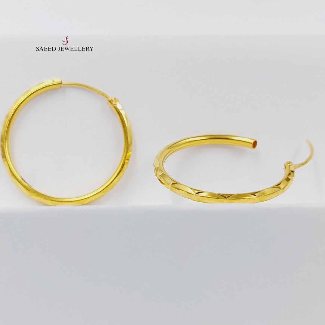 21K Gold Hoop Earrings by Saeed Jewelry - Image 1