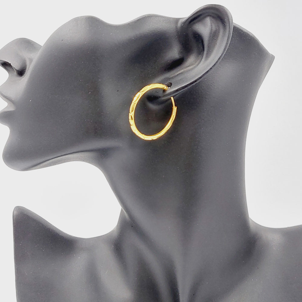 21K Gold Hoop Earrings by Saeed Jewelry - Image 2