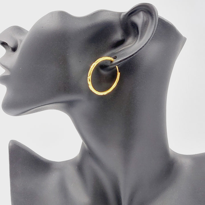 21K Gold Hoop Earrings by Saeed Jewelry - Image 2