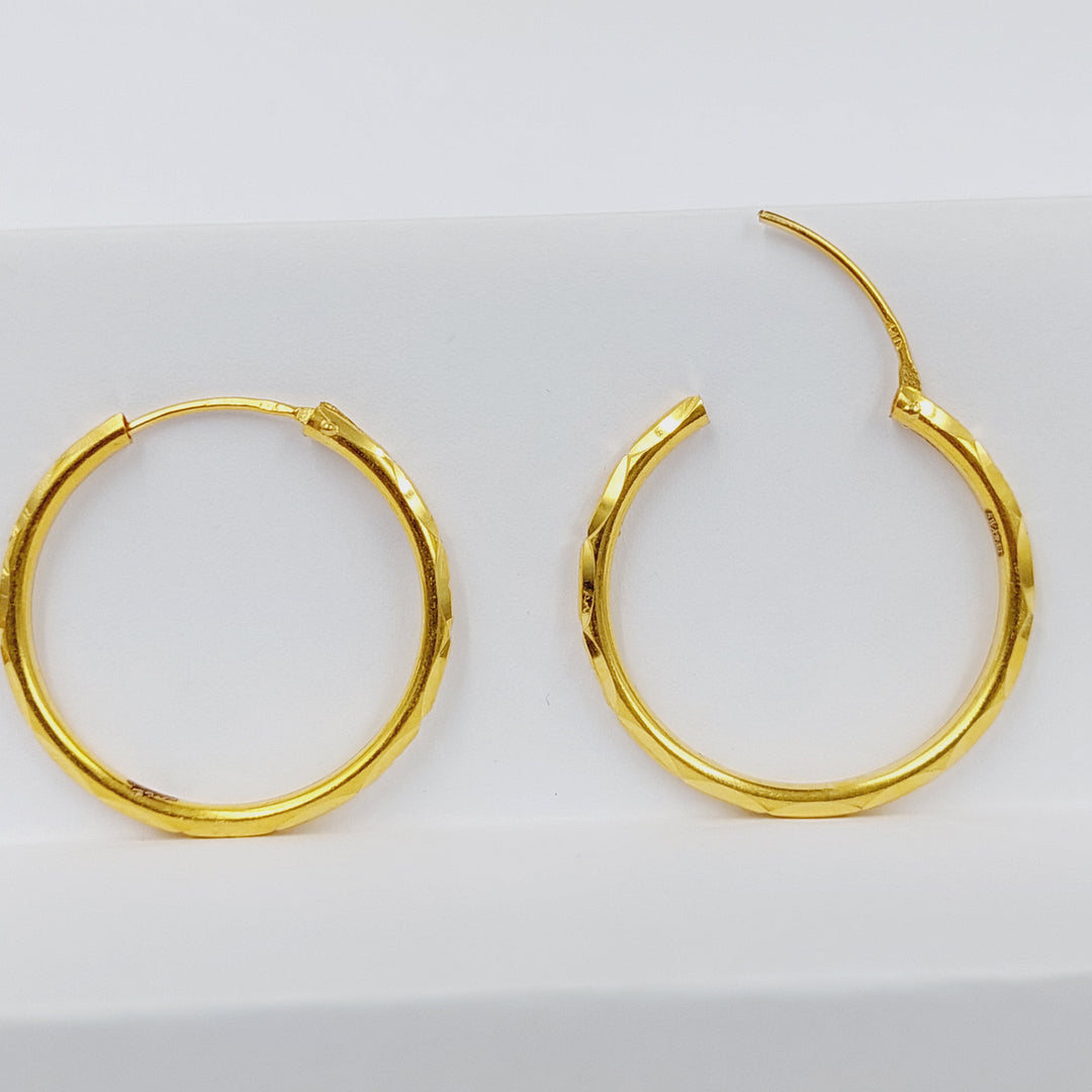 21K Gold Hoop Earrings by Saeed Jewelry - Image 4