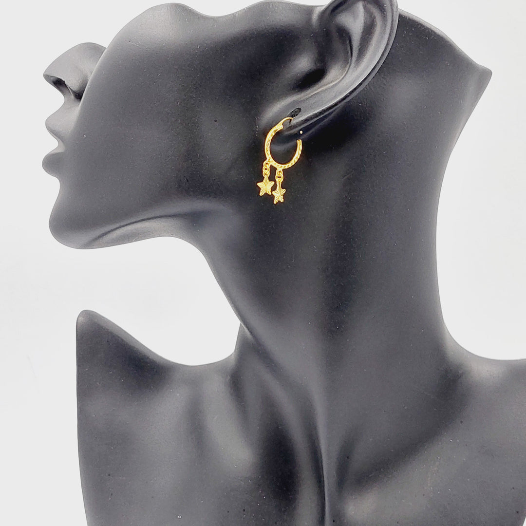 21K Gold Hoop Earrings by Saeed Jewelry - Image 2