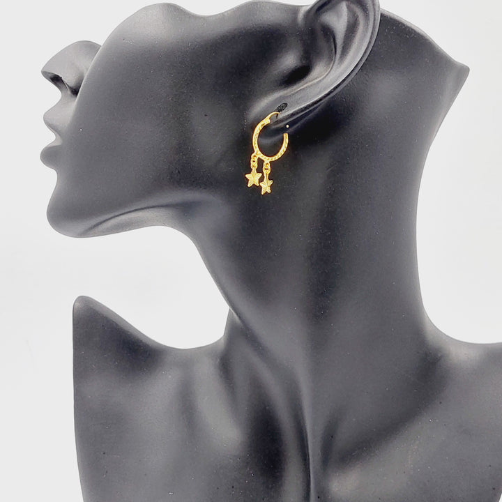 21K Gold Hoop Earrings by Saeed Jewelry - Image 2