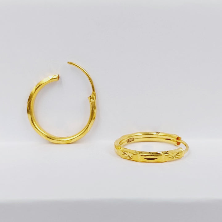 21K Gold Hoop Earrings by Saeed Jewelry - Image 3