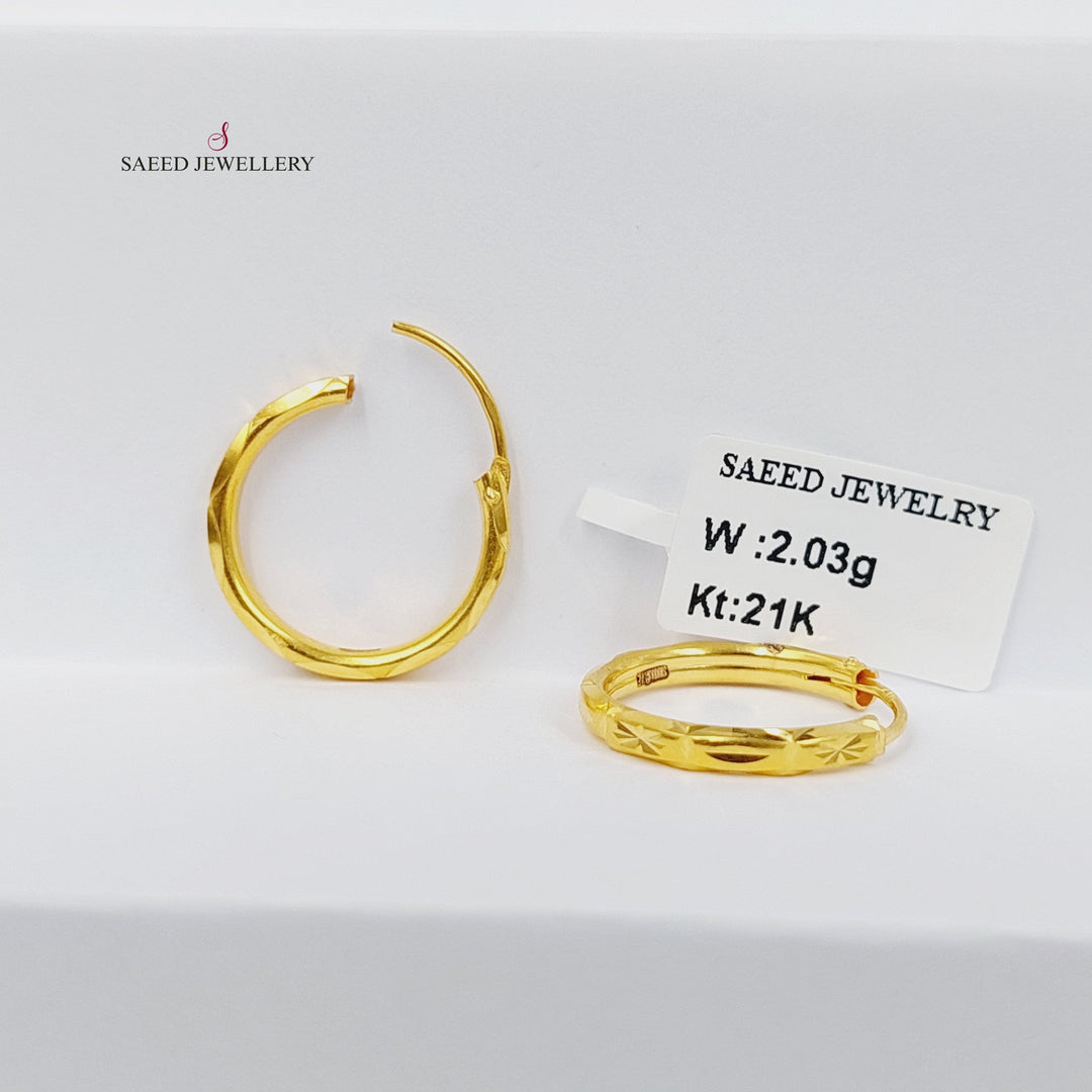 21K Gold Hoop Earrings by Saeed Jewelry - Image 1