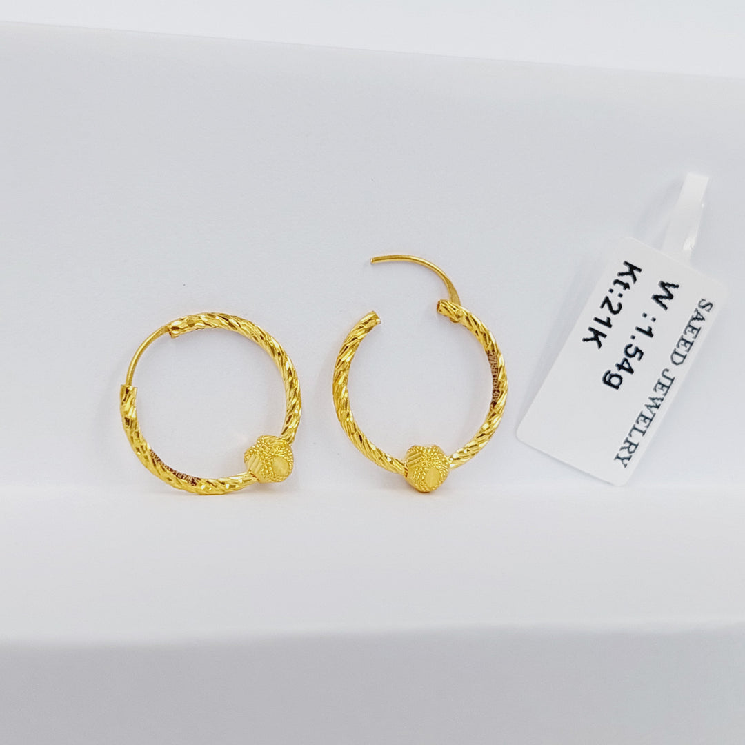 21K Gold Hoop Earrings by Saeed Jewelry - Image 3