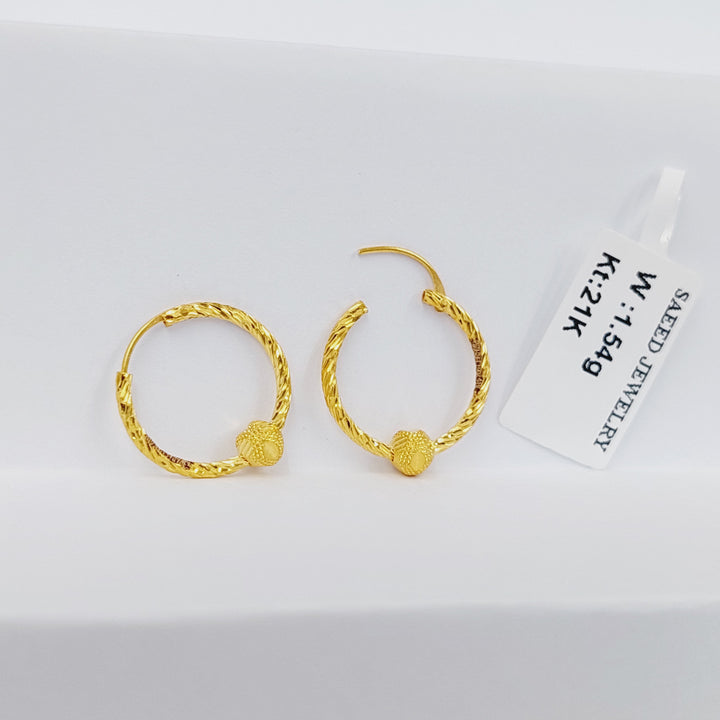 21K Gold Hoop Earrings by Saeed Jewelry - Image 3