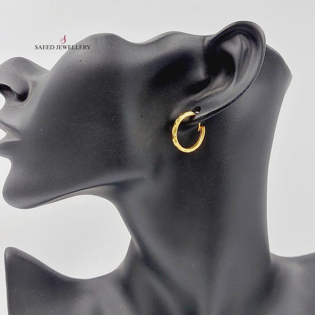 21K Gold Hoop Earrings by Saeed Jewelry - Image 2