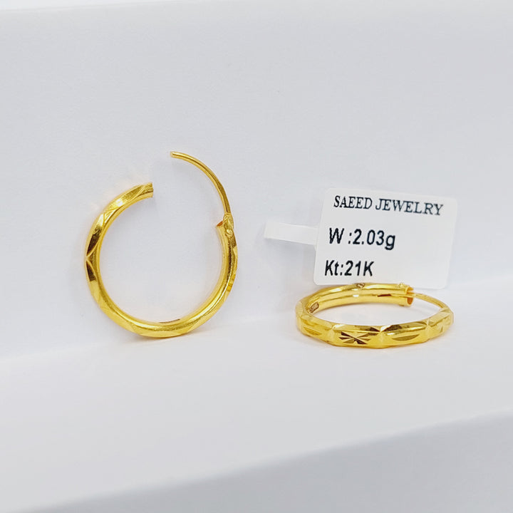 21K Gold Hoop Earrings by Saeed Jewelry - Image 4