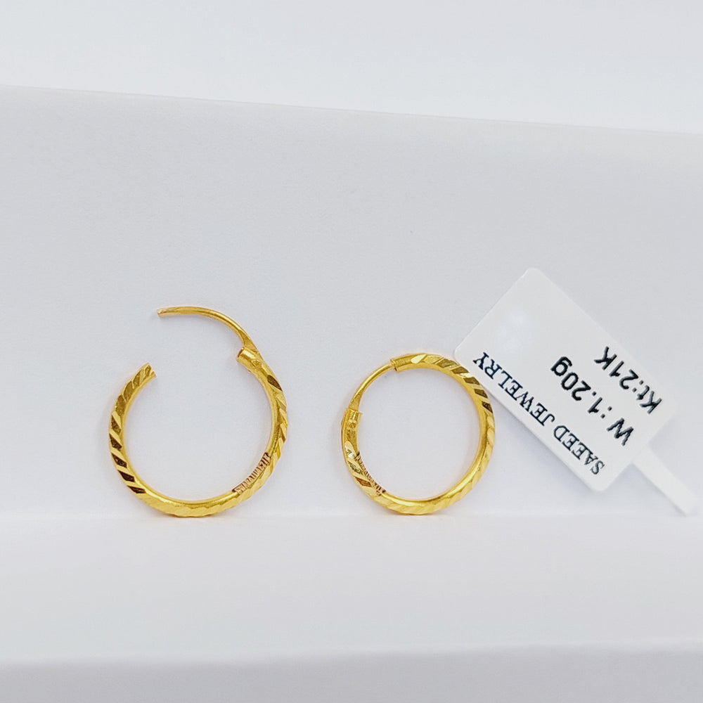 21K Gold Hoop Earrings by Saeed Jewelry - Image 2