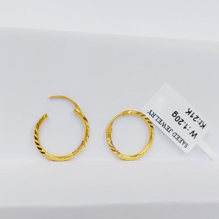 21K Gold Hoop Earrings by Saeed Jewelry - Image 2