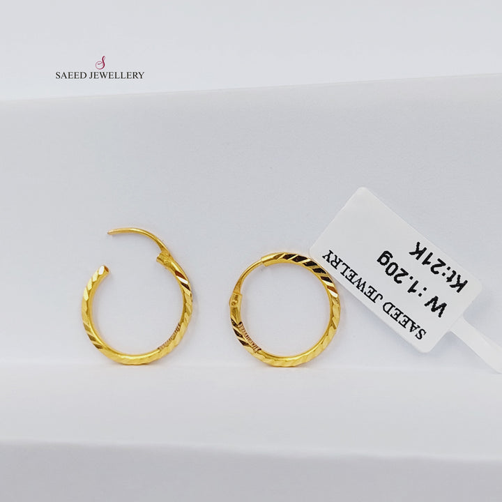 21K Gold Hoop Earrings by Saeed Jewelry - Image 3