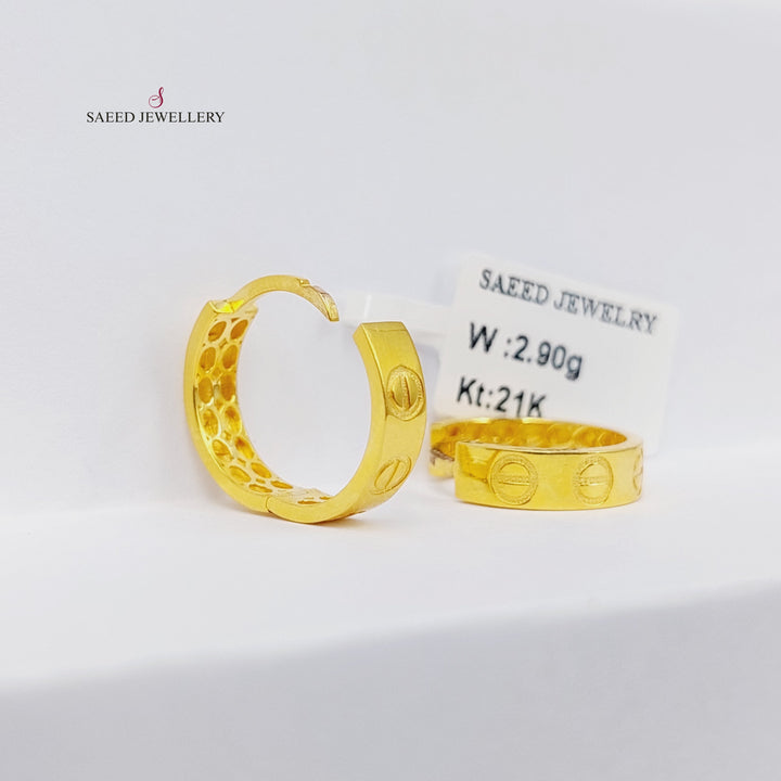 21K Gold Hoop Earrings by Saeed Jewelry - Image 5