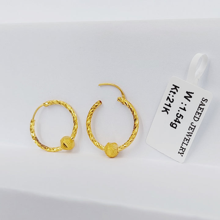 21K Gold Hoop Earrings by Saeed Jewelry - Image 4