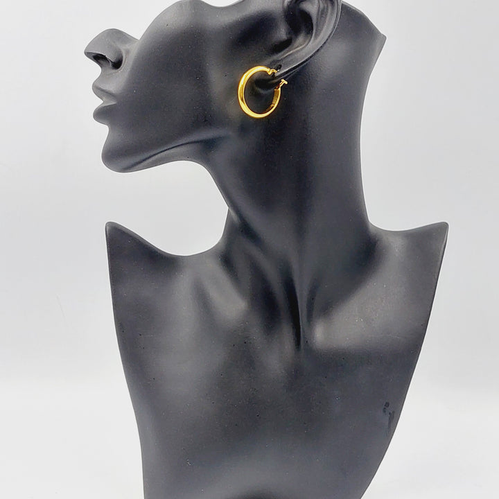 21K Gold Hoop Earrings by Saeed Jewelry - Image 3