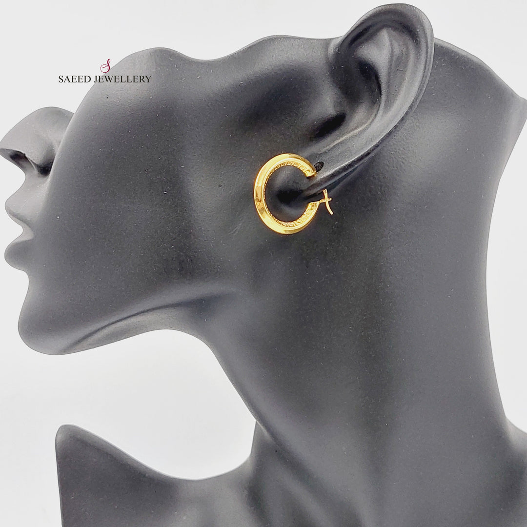 21K Gold Hoop Earrings by Saeed Jewelry - Image 2