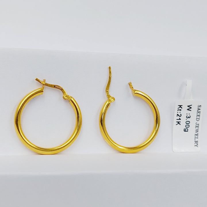 21K Gold Hoop Earrings by Saeed Jewelry - Image 4