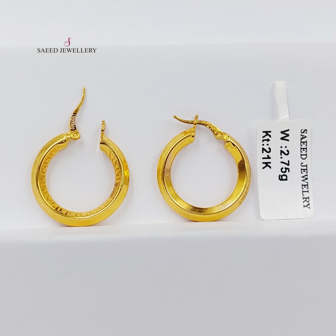 21K Gold Hoop Earrings by Saeed Jewelry - Image 1