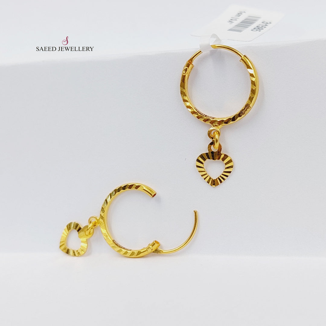 21K Gold Hoop Earrings by Saeed Jewelry - Image 1