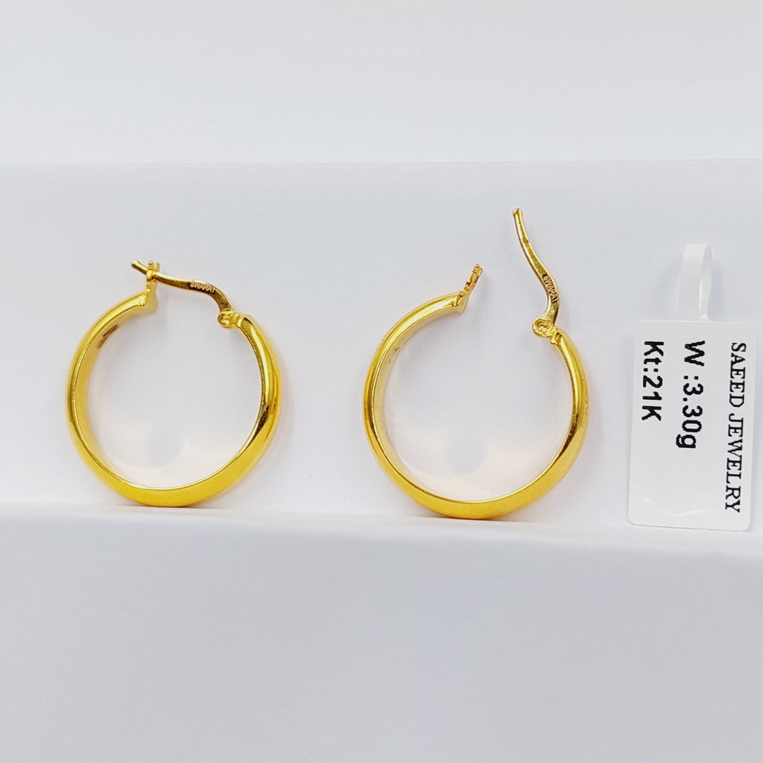 21K Gold Hoop Earrings by Saeed Jewelry - Image 4