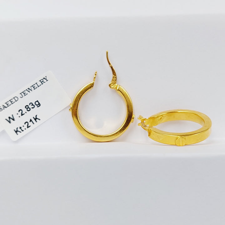 21K Gold Hoop Earrings by Saeed Jewelry - Image 5