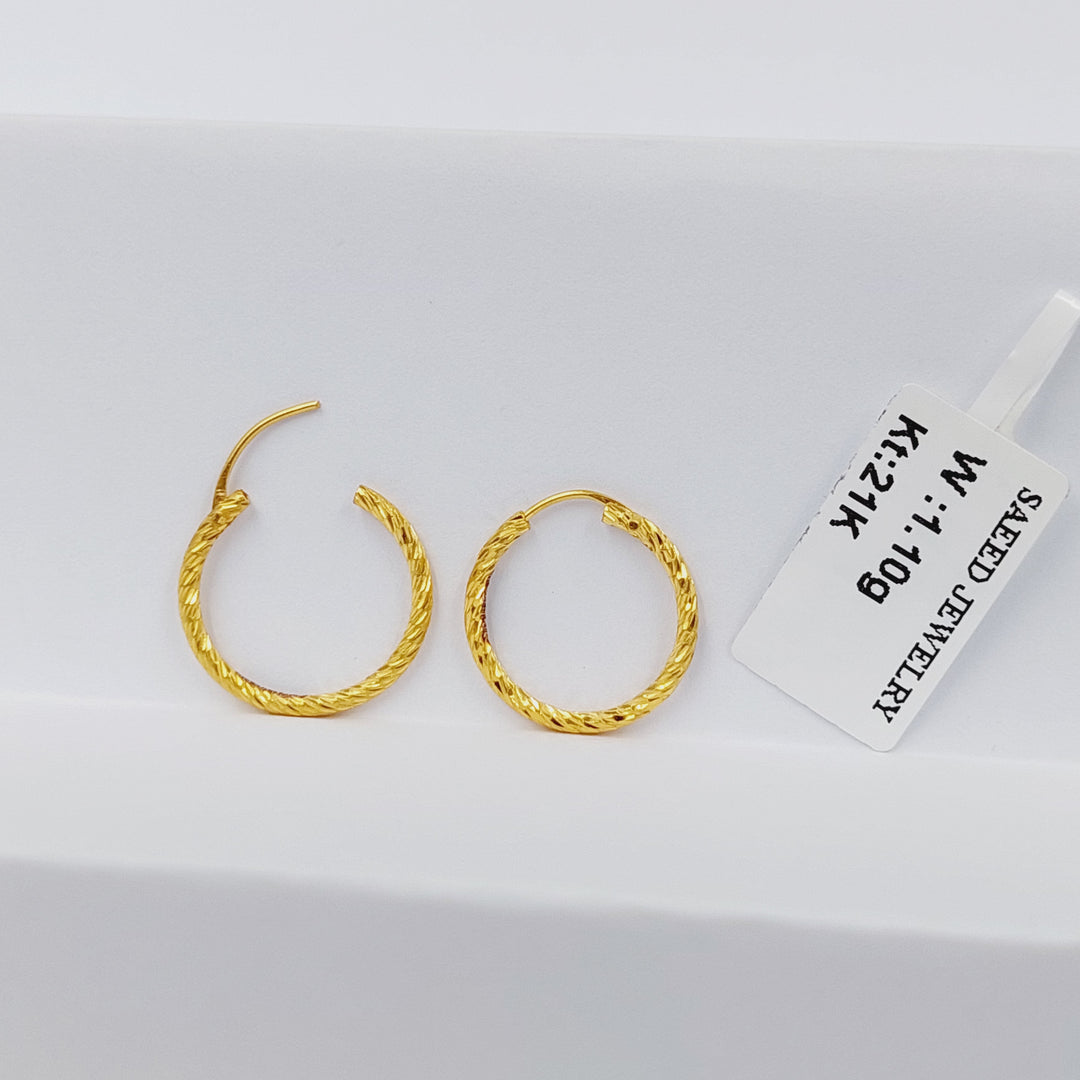 21K Gold Hoop Earrings by Saeed Jewelry - Image 4