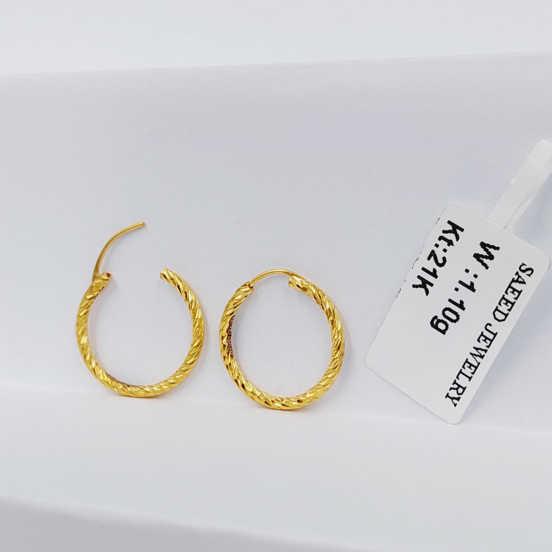 21K Gold Hoop Earrings by Saeed Jewelry - Image 5