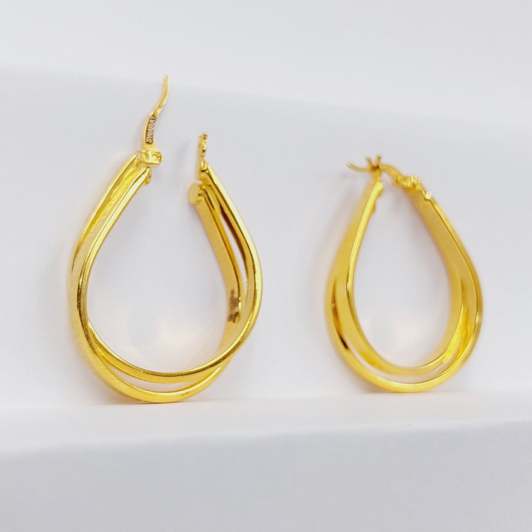 21K Gold Hoop Earrings by Saeed Jewelry - Image 3