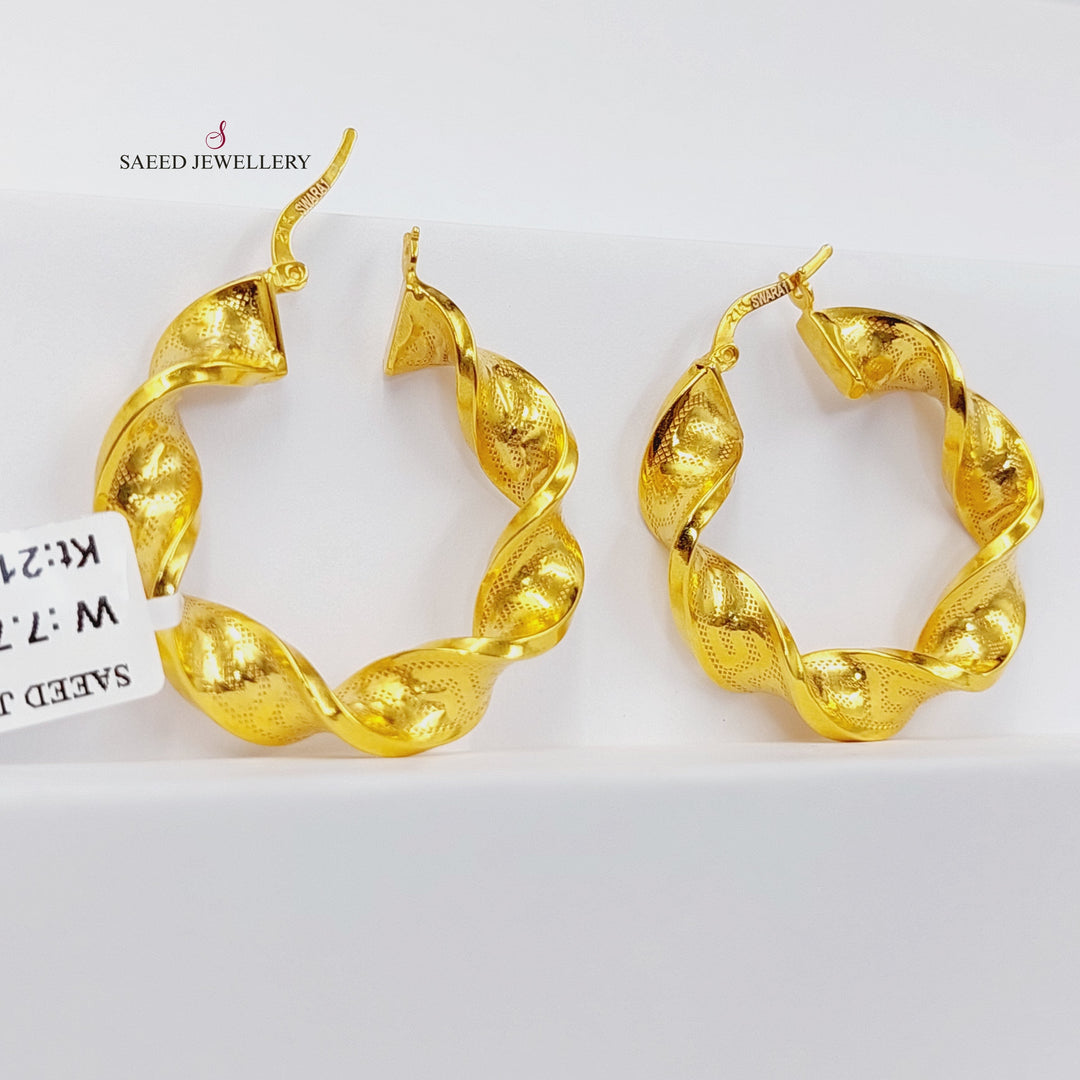 21K Gold Hoop Earrings by Saeed Jewelry - Image 1