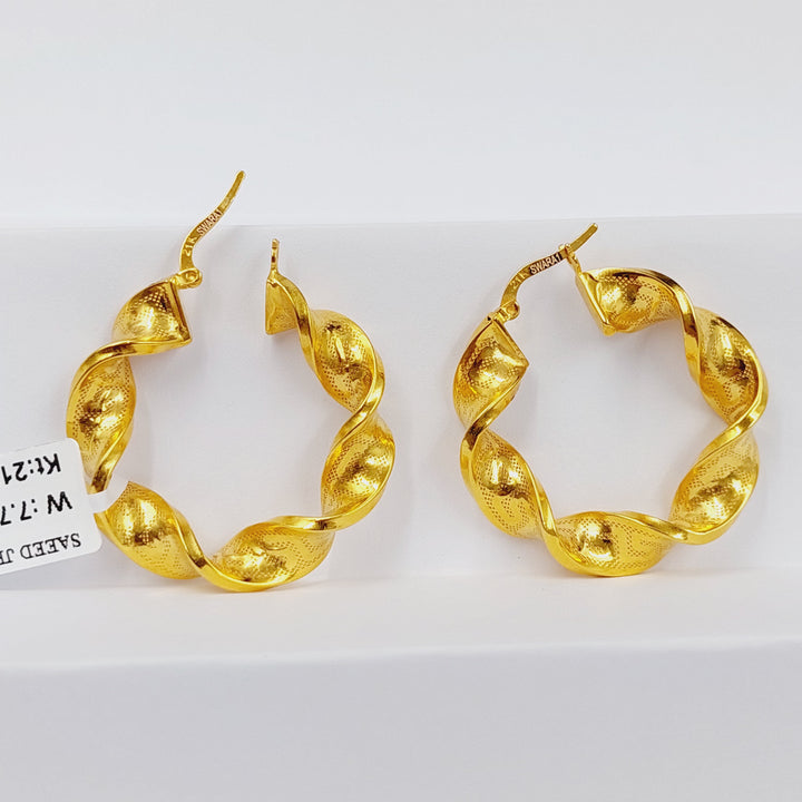 21K Gold Hoop Earrings by Saeed Jewelry - Image 5