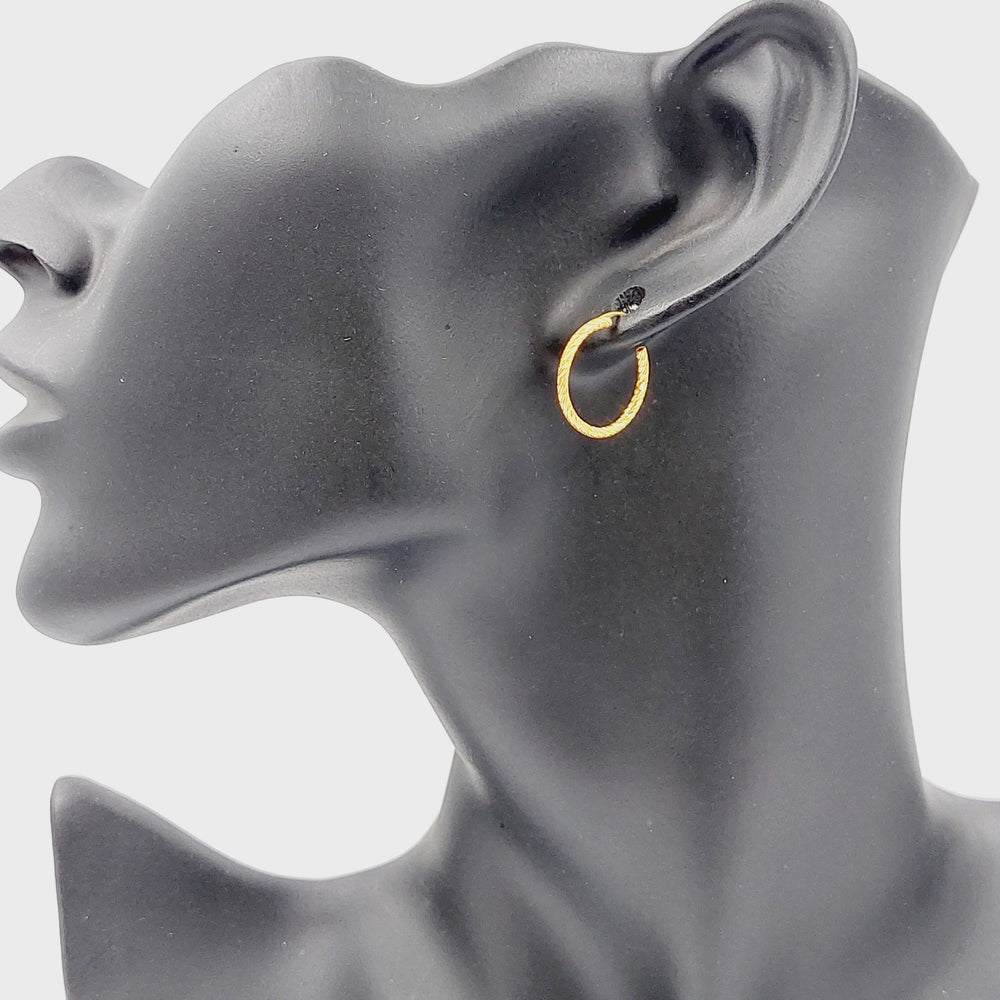 21K Gold Hoop Earrings by Saeed Jewelry - Image 2