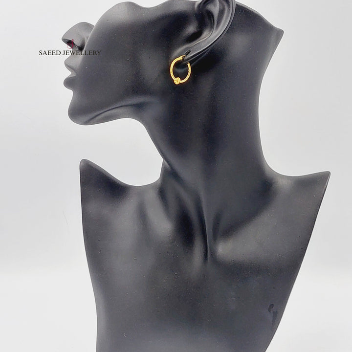 21K Gold Hoop Earrings by Saeed Jewelry - Image 2