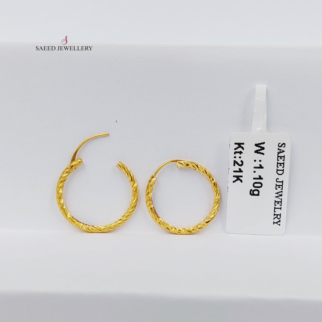 21K Gold Hoop Earrings by Saeed Jewelry - Image 1