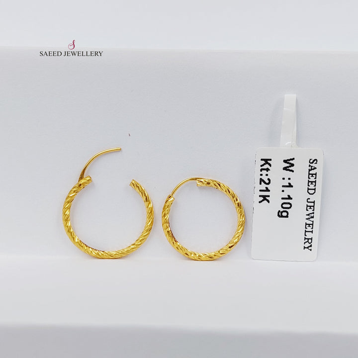 21K Gold Hoop Earrings by Saeed Jewelry - Image 1