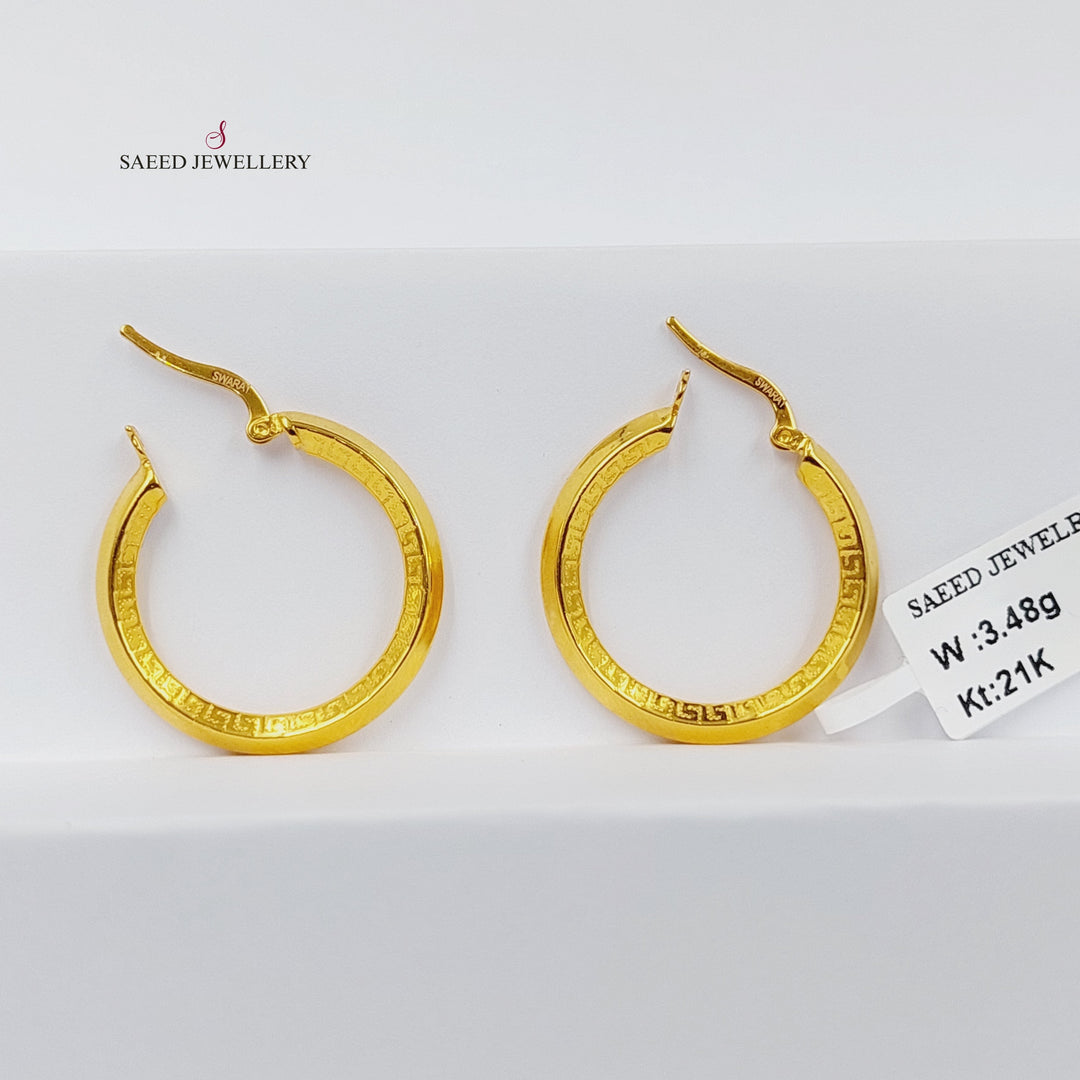 21K Gold Hoop Earrings by Saeed Jewelry - Image 1