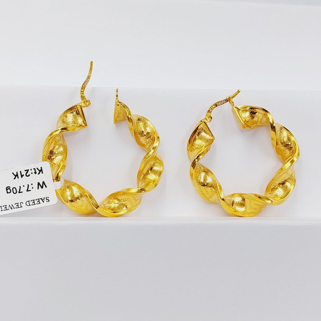 21K Gold Hoop Earrings by Saeed Jewelry - Image 3