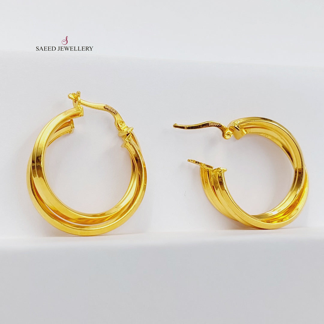 21K Gold Hoop Earrings by Saeed Jewelry - Image 1