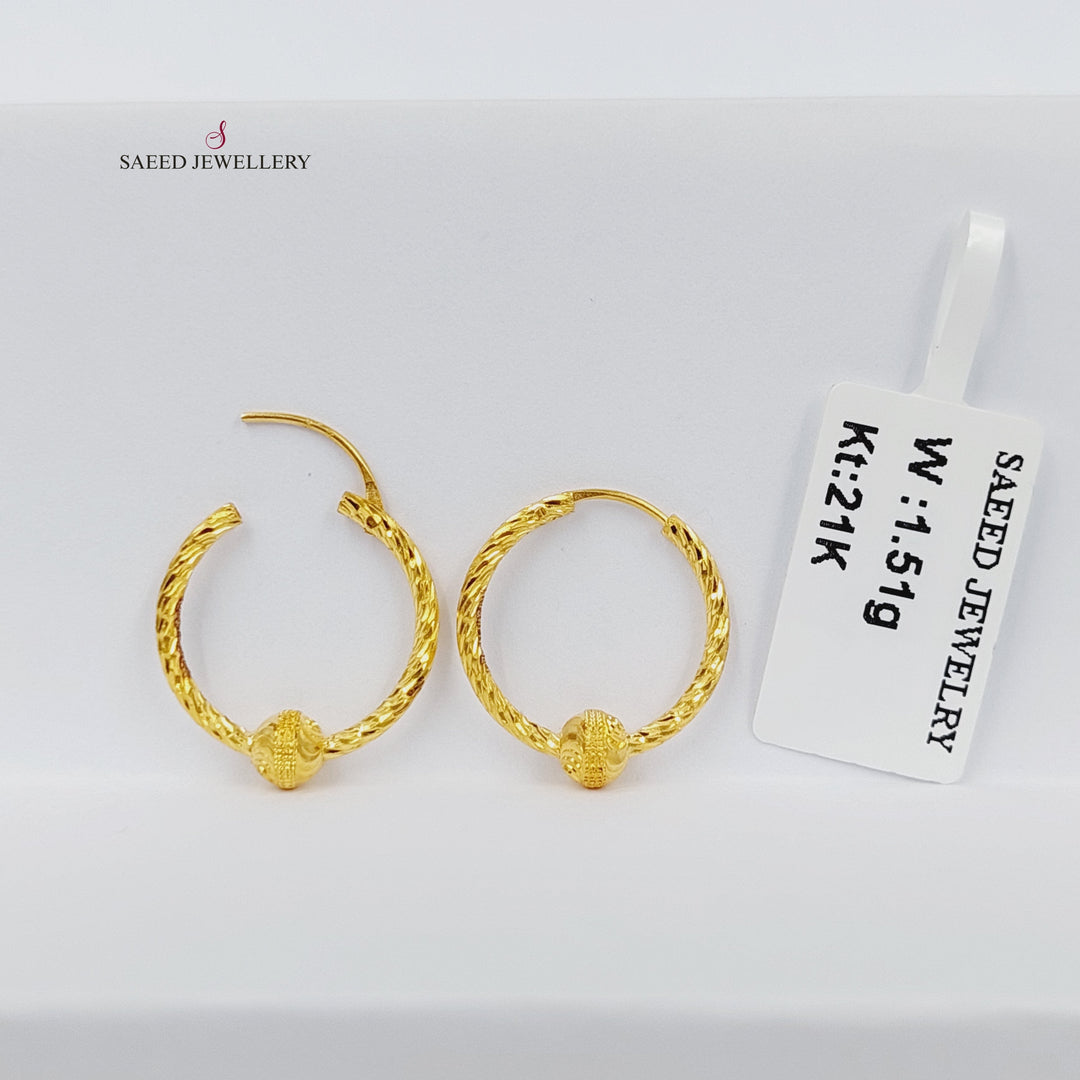 21K Gold Hoop Earrings by Saeed Jewelry - Image 4