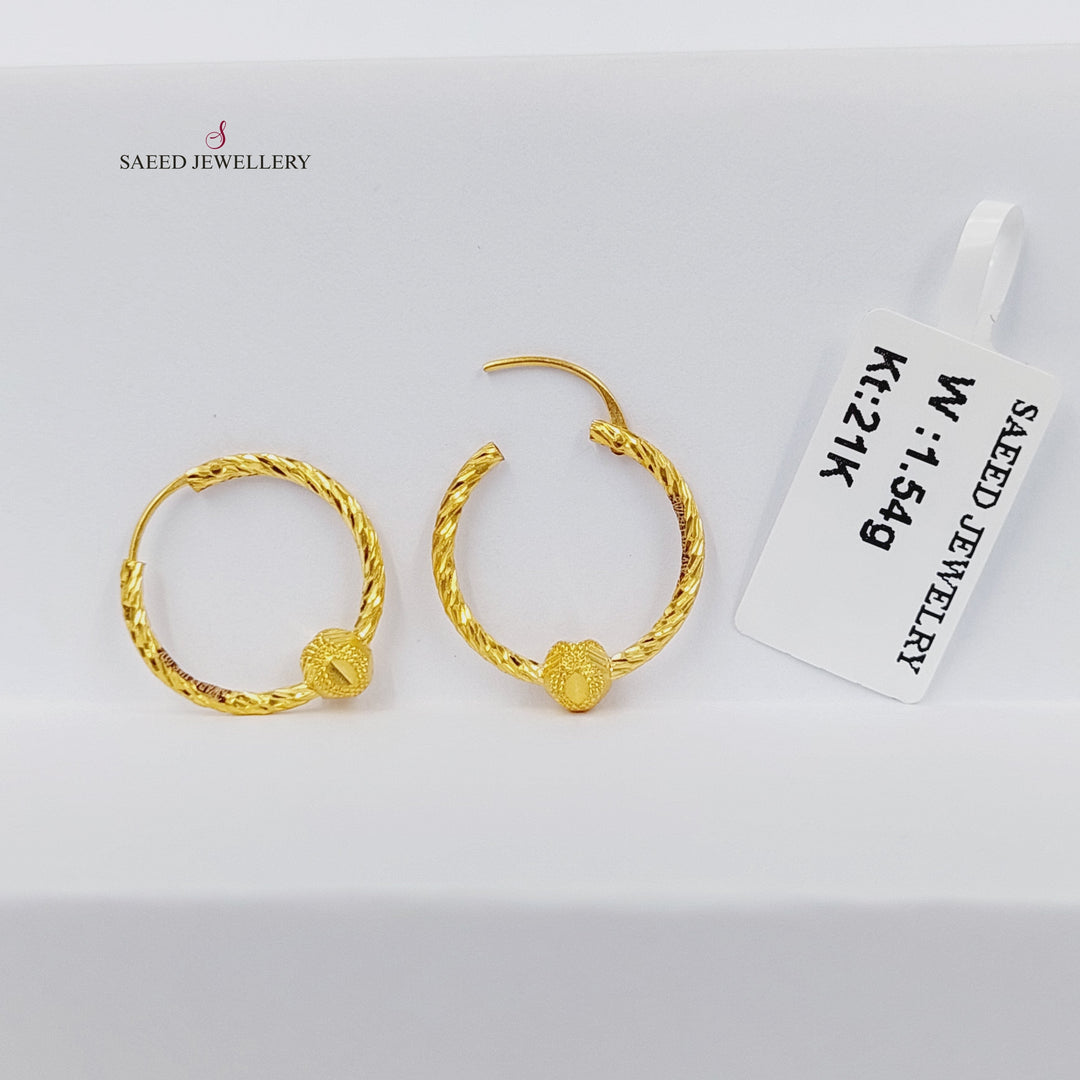 21K Gold Hoop Earrings by Saeed Jewelry - Image 1